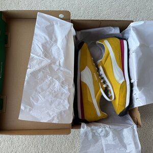 Puma Yellow and White Rider Future Vintage Sneakers